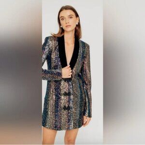 Ronny Kobo Multicolor Sequin Blazer Dress